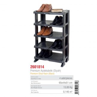 Полка PROFF Premium 4-х ярусная для обуви черная