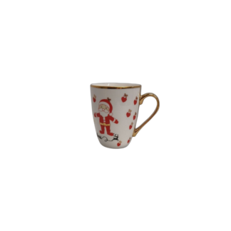 Cana de ceramica, desen de Anul Nou, marginea si mineru auriu 8*10cm