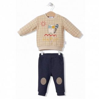 Комплект новорожд. мал. 3-36мес. батник, штаны "HAPPY" флис K 3499