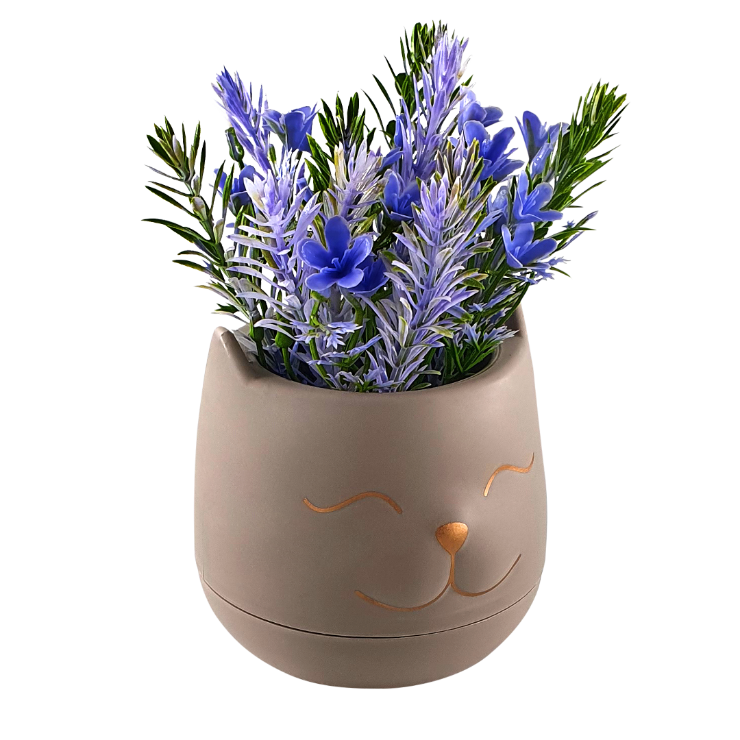 Flori decorative, in vazon pisica 14cm 1