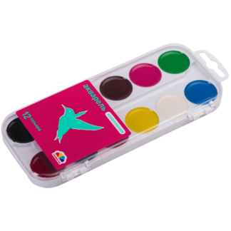 Акварель 12 цветов, без кисти