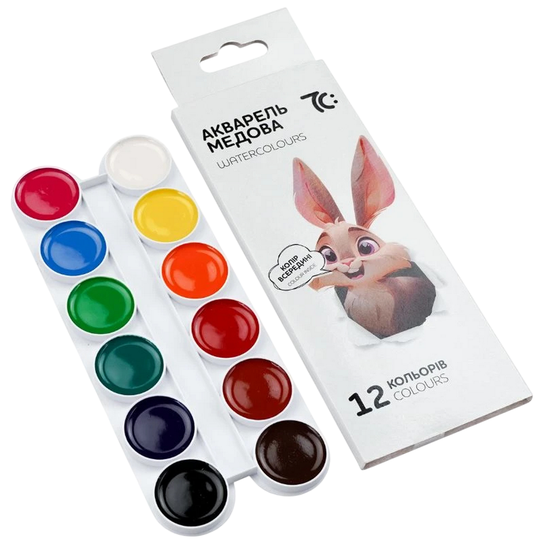 Acuarela 12 culori fara pensula in cutie de carton 1 Acuarela 12 culori fara pensula in cutie de carton 1