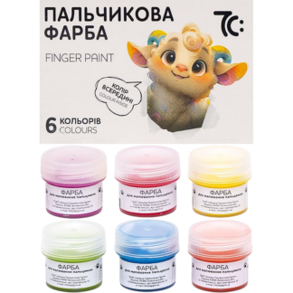 Краска для рисования пальцами 6 цветов