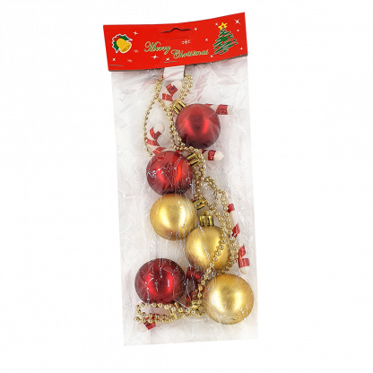 Бусы новогодние с шариками и конфетами D4см 1