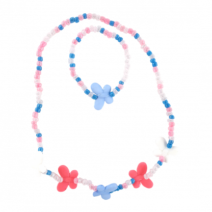 Бусы и браслет детский перламутровые бабочки 18см 1