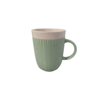 Cana de ceramica o culoare cu impletituri 9*9,5cm