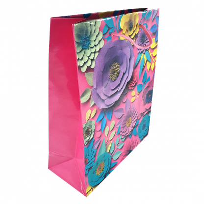 Пакет подарочный PVC яркие цветы 32*25*11см 1