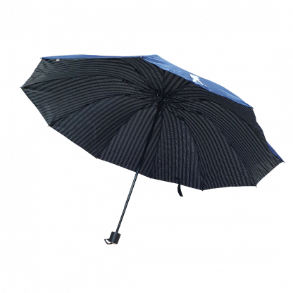 Зонт мужской складной, с наружи однотонный внутри полосы 1