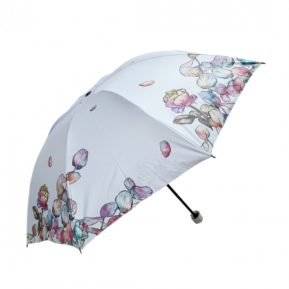 Зонт женский складной однотонный, крупные цветы 3