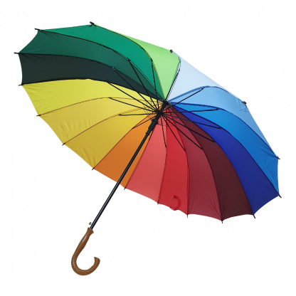 Зонт женский трость разноцветный, радуга 1