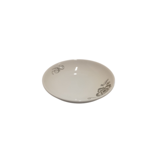 Farfurie de ceramica alba, floare D18cm
