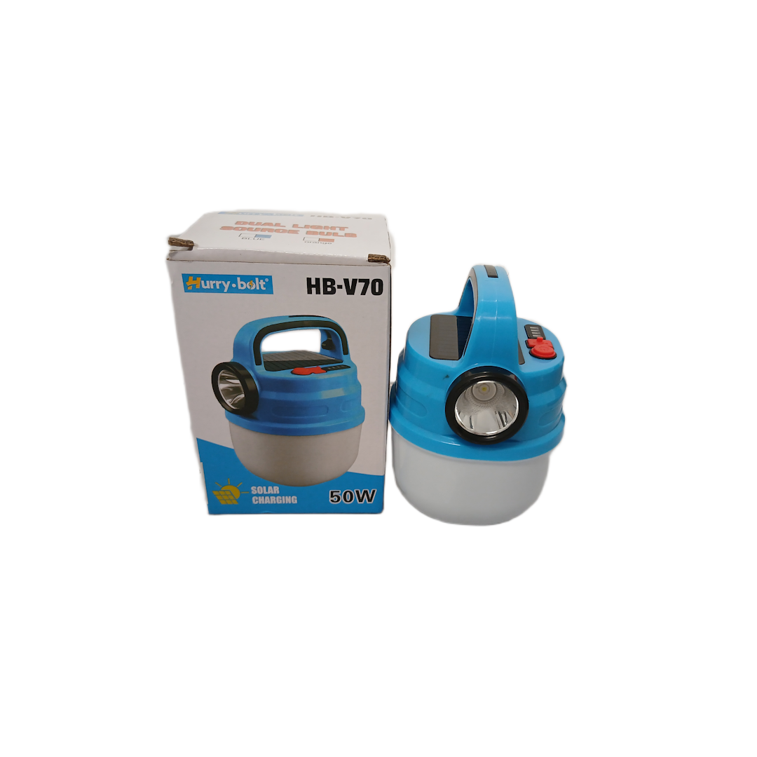 Фонарик Led с лампой, USB/солнечная зарядка 6 функций 50W HB-V70 1 Фонарик Led с лампой, USB/солнечная зарядка 6 функций 50W HB-V70 1