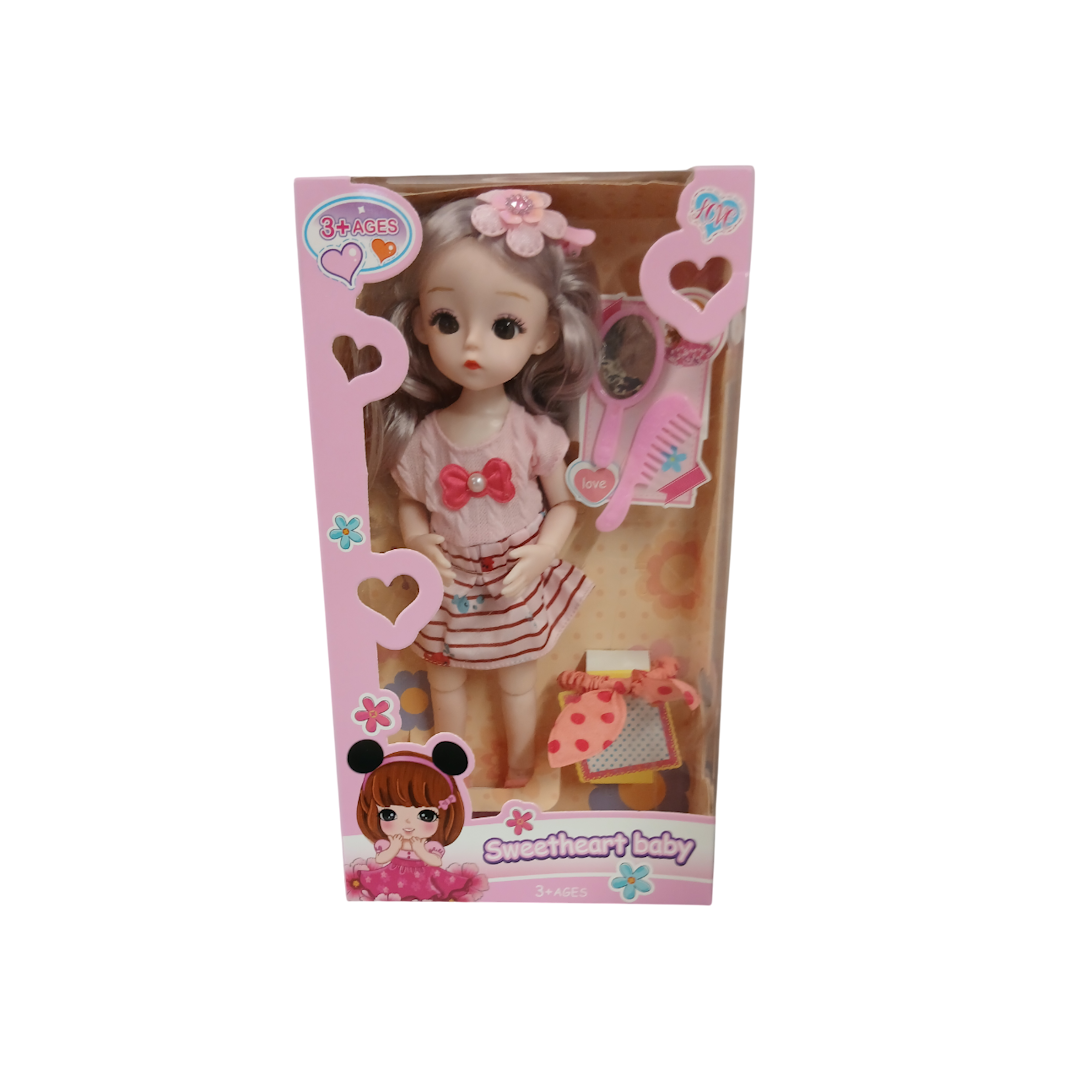 Papusa cu accesorii si agrafa 26cm 1 Papusa cu accesorii si agrafa 26cm 1