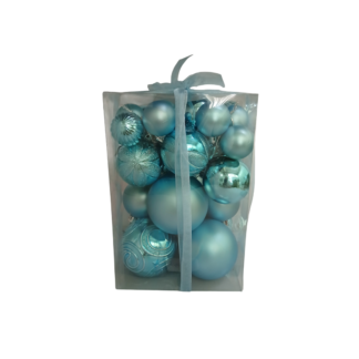 Шар новогодн.разн.разм.30шт глянец однотон,(7227) 72-2