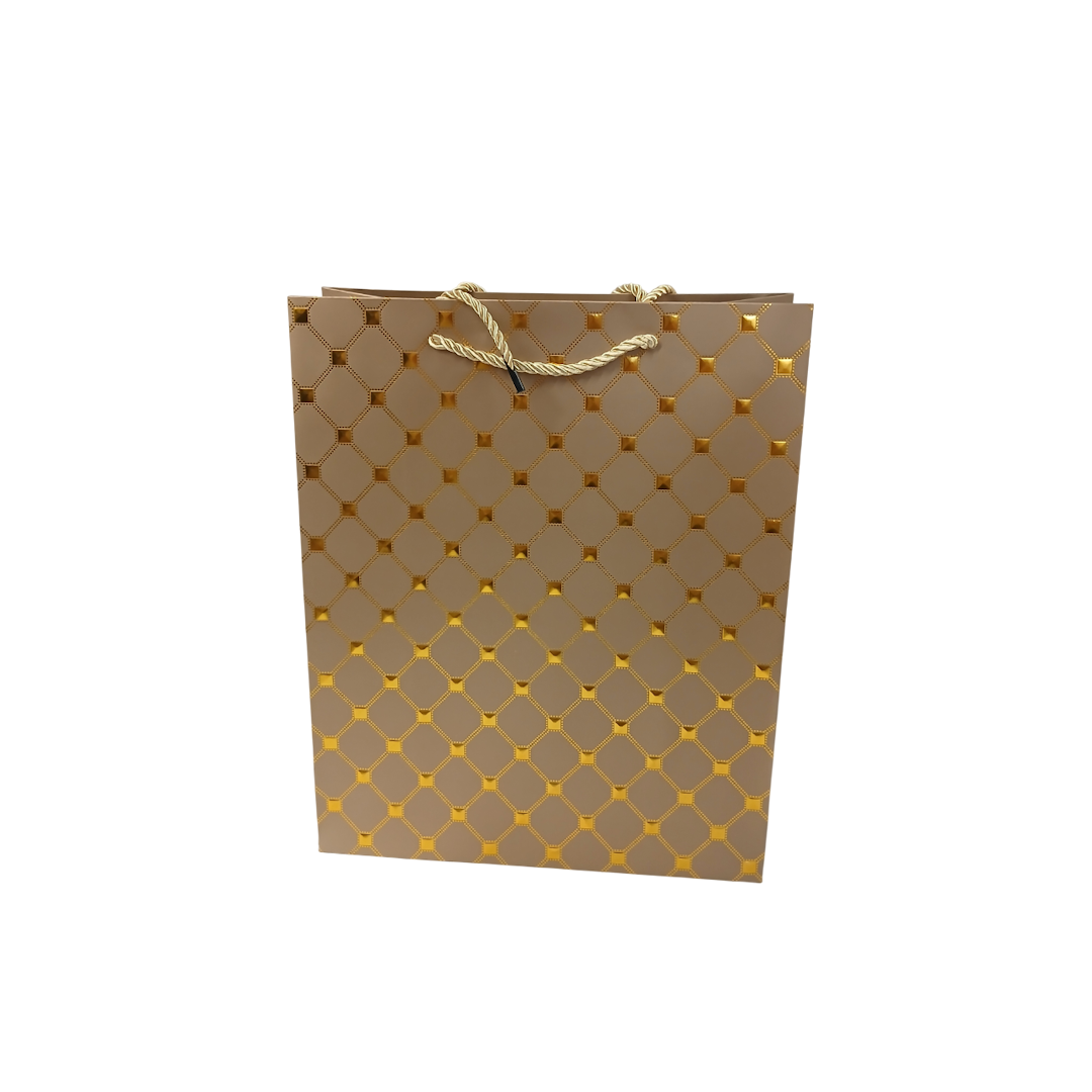 Пакет подарочный, картон золотистые ромбы 32*26*10см 1 Пакет подарочный, картон золотистые ромбы 32*26*10см 1