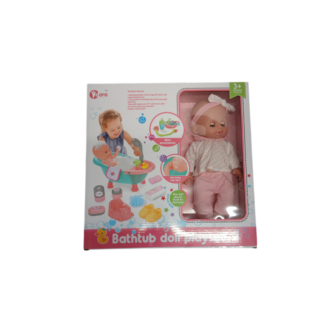 Papusa cu cada si accesorii pu baie/mincare 30cm