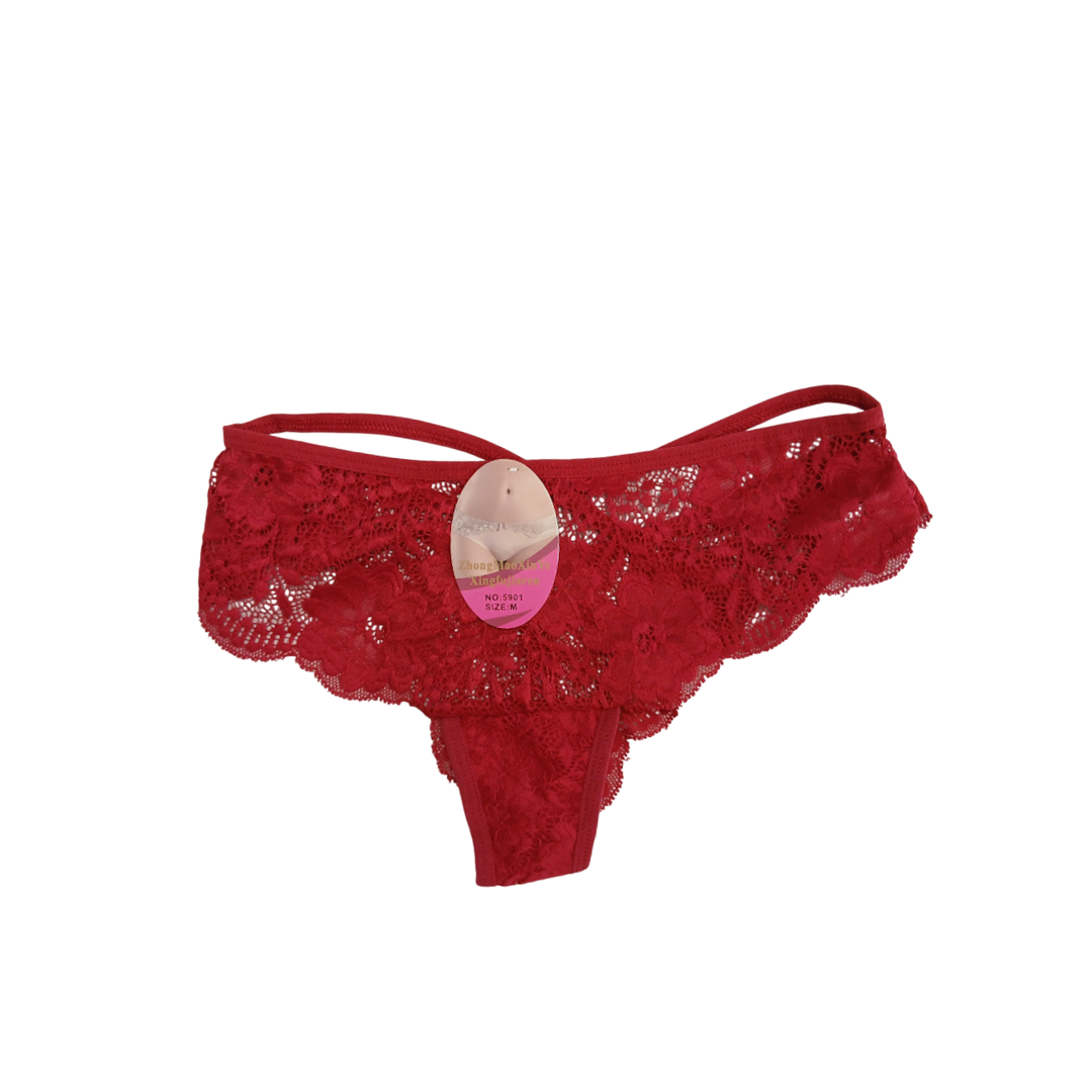 Трусы женские однотонные кружевные лямки на крест сзади M-XL 1 Трусы женские однотонные кружевные лямки на крест сзади M-XL 1