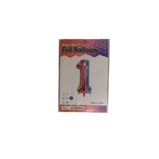 Шарик алюминиевая пленка, трехцветный, цифра 1 81см