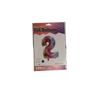 Шарик алюминиевая пленка, трехцветный, цифра 2 81см