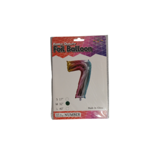 Шарик алюминиевая пленка, трехцветный, цифра 7 81см