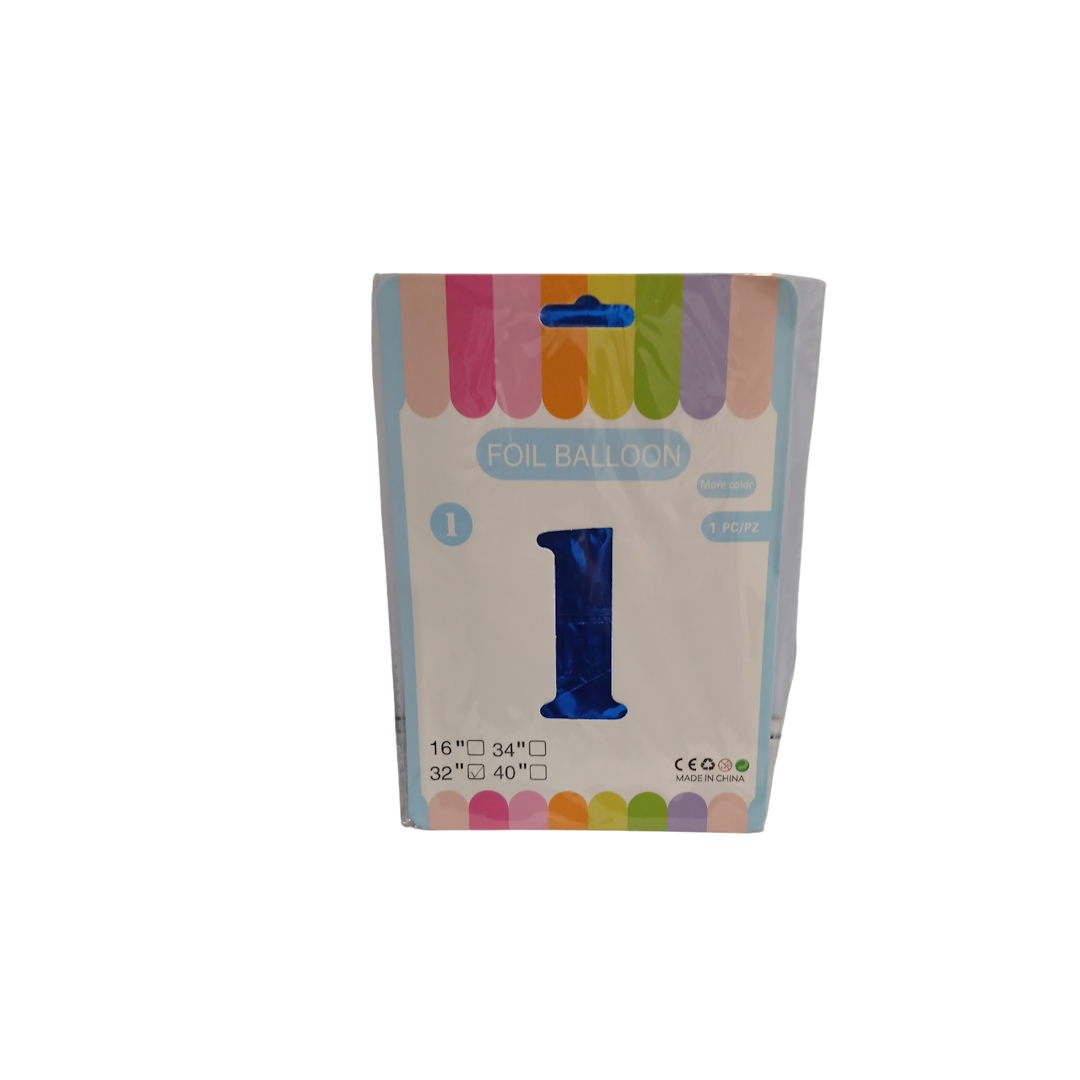 Шарик алюминиевая пленка цифра 1 81см 1 Шарик алюминиевая пленка цифра 1 81см 1