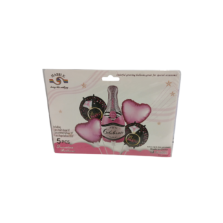 Шарики 5шт бутылка, сердце, круг алюминиевая пленка Celebrate