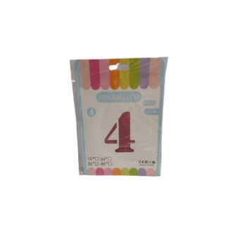 Шарик алюминиевая пленка цифра 4 81см