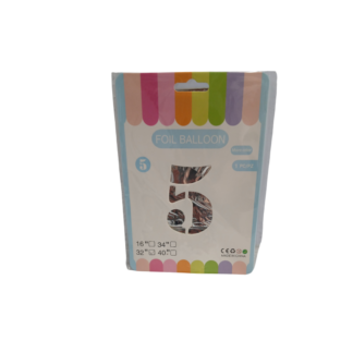 Шарик алюминиевая пленка цифра 5 81см