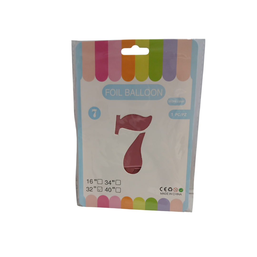 Шарик алюминиевая пленка цифра 7 81см 1 Шарик алюминиевая пленка цифра 7 81см 1