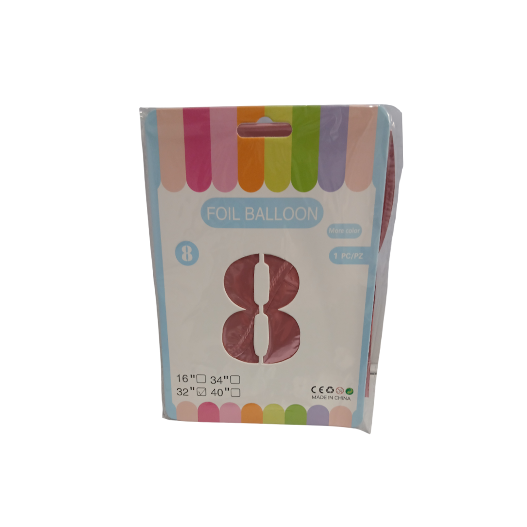 Шарик алюминиевая пленка цифра 8 81см 1 Шарик алюминиевая пленка цифра 8 81см 1