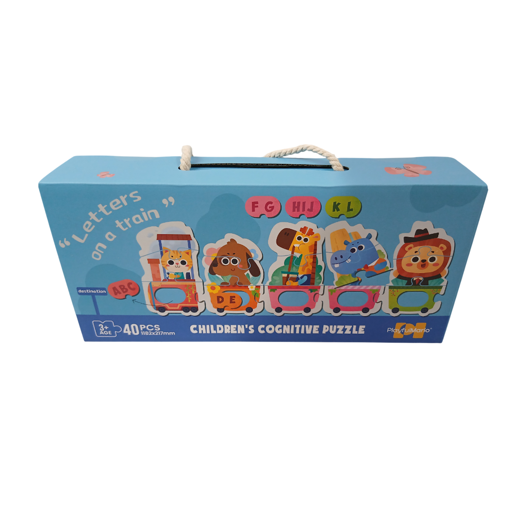 Пазлы детские картонные в кор. Letters on a train 40дет. 1 Пазлы детские картонные в кор. Letters on a train 40дет. 1