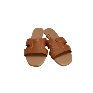 Шлепанцы женские кожзам однотонные коричневые Cozy 36-40р.