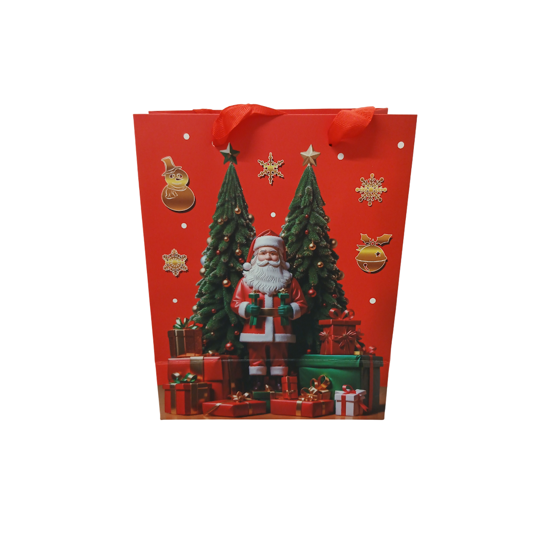 Пакет подарочный картонный, новогодний яркий рисунок 23*18*10см 1 Пакет подарочный картонный, новогодний яркий рисунок 23*18*10см 1