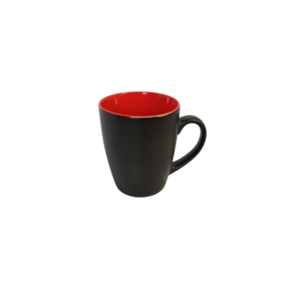 Cana de ceramica neagra din afara, colorata innauntru 8,5*10cm