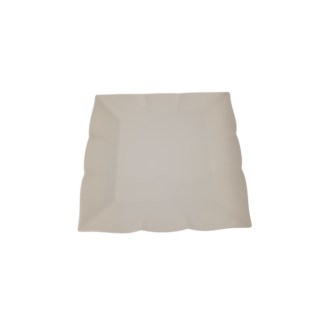 Farfurie ceramica patrat o culoare margina valuroasa D23cm