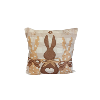 Perna decorativa in patrate iepurasi cu bant 43*43cm
