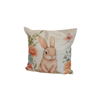 Perna decorativa iepuras cu flori 43*43cm