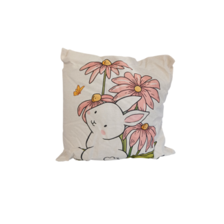 Perna decorativa iepuras cu flori 43*43cm