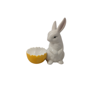 Suport din ceramica pu oua "Iepuras de pasti" 12*11cm