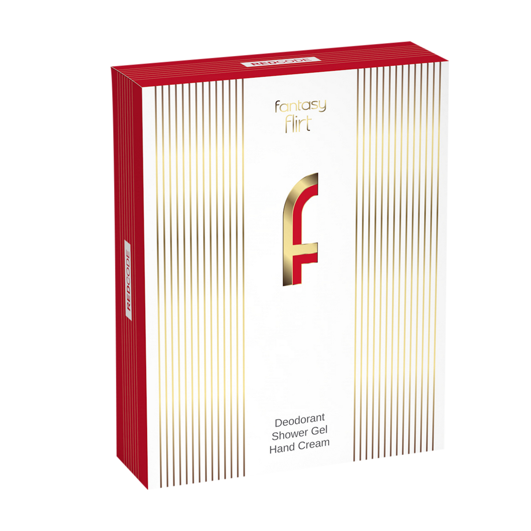 Набор подарочный Fantasy FLIRT REDCODE (гель/душ 250гр + дезодорант 150мл+ крем/рук75мл) 1