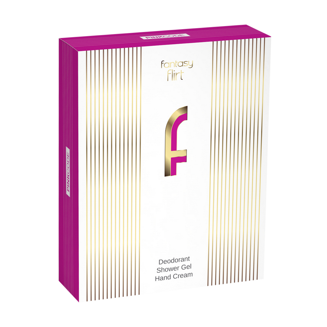 Набор подарочный Fantasy FLIRT PINKCODE (гель/душ 250гр + дезодорант 150мл+ крем/рук75мл) 1
