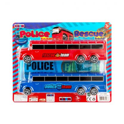 Машина пластик.автобус полиция,пожарные 2шт 27см 3+ (2677) 1