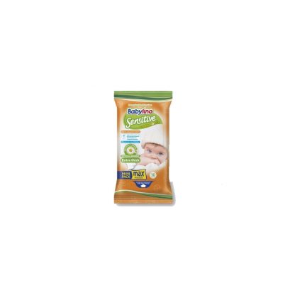 Влажные салфетки BABYLINO 10шт Sensitive - Сleber