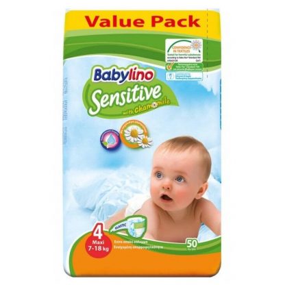 Подгузники BABYLINO Sensitive Economy N4 7-18кг 50шт - Сleber