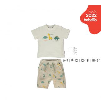 Set p/u nou-nascuti,baieti,6-24luni, tricou, sor ti, dinozauri K3340