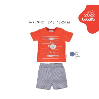 Комплект для новорождённых мал.6-24мес. футболка, шорты, рыбки K3420 1
