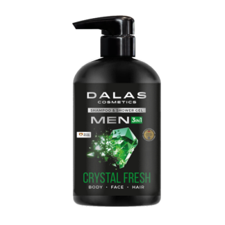Шампунь- гель д/душа мужской DALAS COSMETICS 550мл 3в1 Crystal Fresh