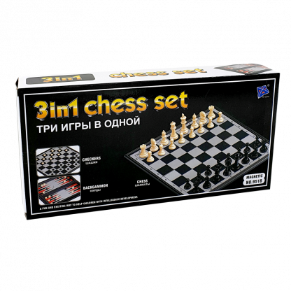 Игра 3в1 "шахматы-шашки-нарды" 24Х12см магнитные 2