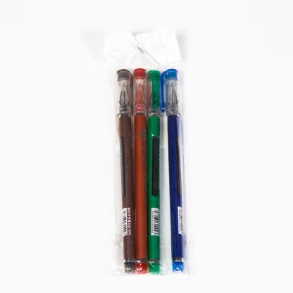 Ручка гелевая разные цвета 4шт с блестками 1