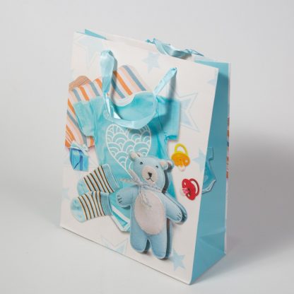 Пакет подарочный "3D" для новорожденных рисунок мишка 1